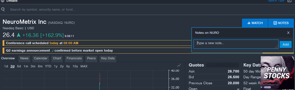 Análisis de acciones en Benzinga Pro