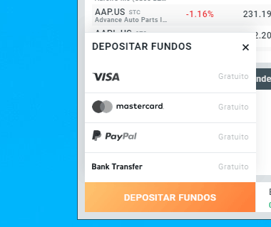 Métodos de depósito Broker XTB