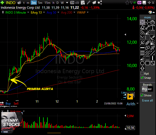 Ejemplo Trade-Ideas Pro acciones $INDO