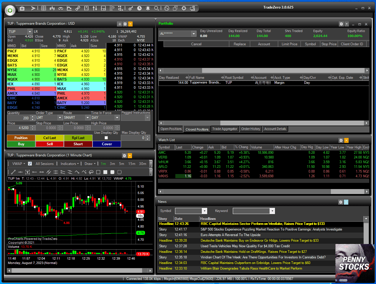 Bróker TradeZero - plataforma ZeroPro